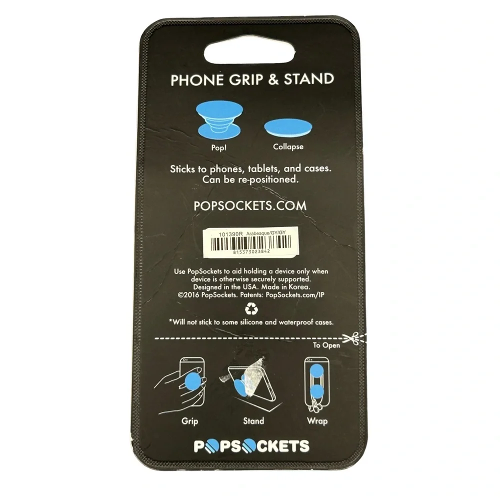 NWT PopSocket Black and Blue Mandala Phone Grip & Stand